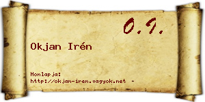 Okjan Irén névjegykártya